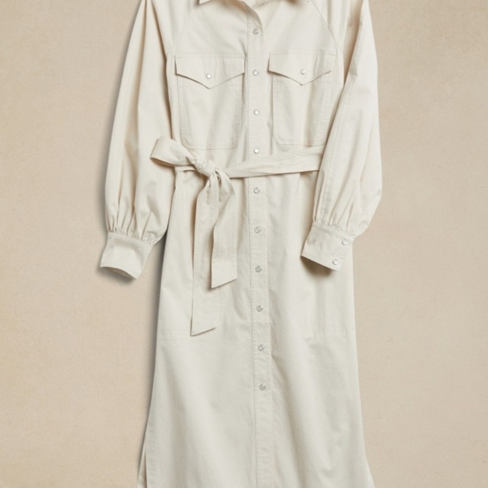 NWT BR Elegant Cream Shirt Dress